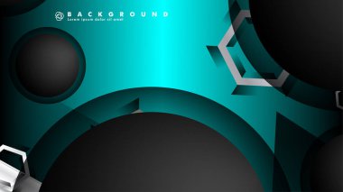 Vektör daire çakışmaları ve arka plan için mavi renk, metin için alan