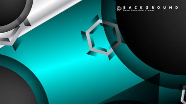 Vektör daire çakışmaları ve arka plan için mavi renk, metin için alan