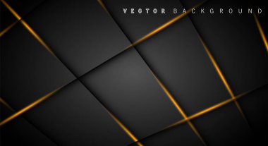 Altın ışık çizgi gölge koyu gri lüks arka plan