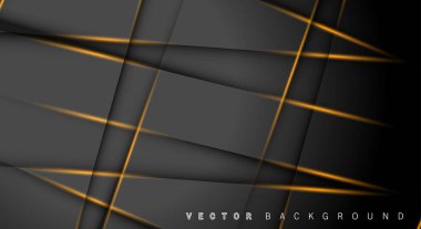 Altın ışık çizgi gölge koyu gri lüks arka plan