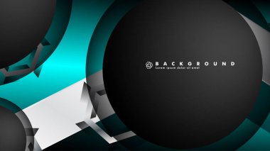 Vektör daire çakışmaları ve arka plan için mavi renk, metin için alan