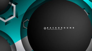 Vektör daire çakışmaları ve arka plan için mavi renk, metin için alan