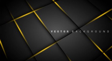 Altın ışık çizgi gölge koyu gri lüks arka plan