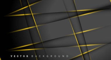 Altın ışık çizgi gölge koyu gri lüks arka plan
