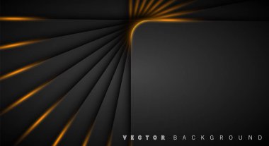 Altın ışık çizgi gölge koyu gri lüks arka plan