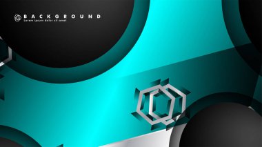 Vektör daire çakışmaları ve arka plan için mavi renk, metin için alan