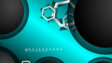 Vektör daire çakışmaları ve arka plan için mavi renk, metin için alan