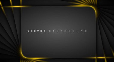 Altın ışık çizgi gölge koyu gri lüks arka plan