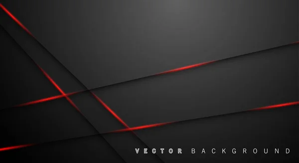 Red light line shadow dark grey luxury background — Stock Vector