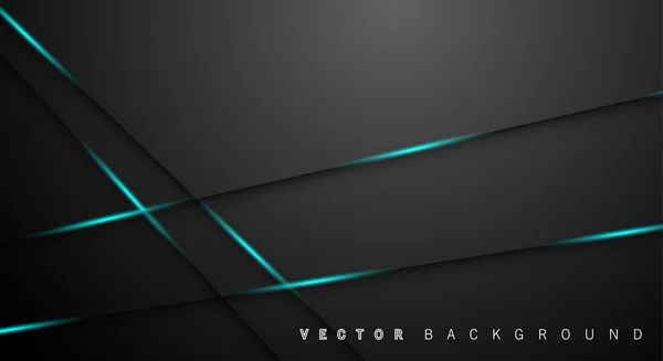 Línea de luz azul sombra gris oscuro lujo fondo — Vector de stock