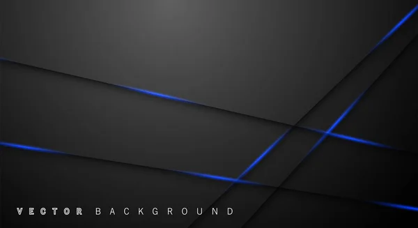 Blue light line shadow dark grey luxury background — Stock Vector