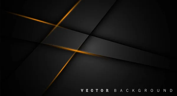 Línea de luz dorada sombra gris oscuro fondo de lujo — Vector de stock