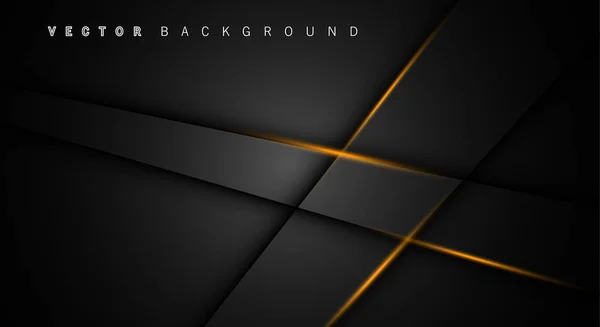 Gold helle Linie Schatten dunkelgrau Luxus Hintergrund — Stockvektor