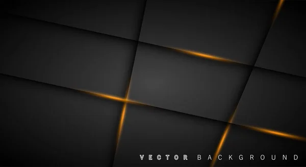 Línea de luz dorada sombra gris oscuro fondo de lujo — Archivo Imágenes Vectoriales