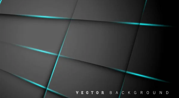 Línea de luz azul sombra gris oscuro lujo fondo — Vector de stock