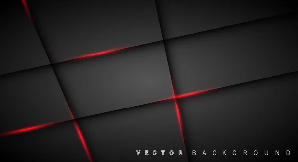 Rood lichtlijn schaduw Dark Grey luxe achtergrond — Stockvector