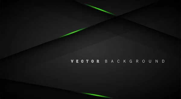 Garis hijau bayangan latar belakang mewah abu-abu gelap - Stok Vektor
