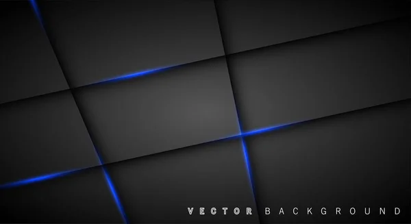 Синяя линия света оттеняет темно-серый роскошный фон — стоковый вектор