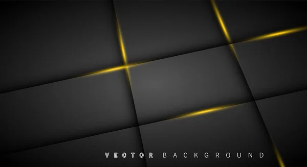 Línea de luz dorada sombra gris oscuro fondo de lujo — Archivo Imágenes Vectoriales