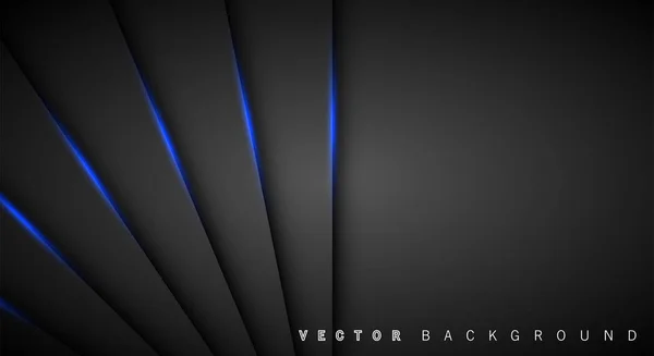 Синяя линия света оттеняет темно-серый роскошный фон — стоковый вектор