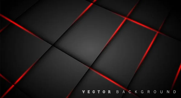 Línea roja sombra gris oscuro lujo fondo — Vector de stock