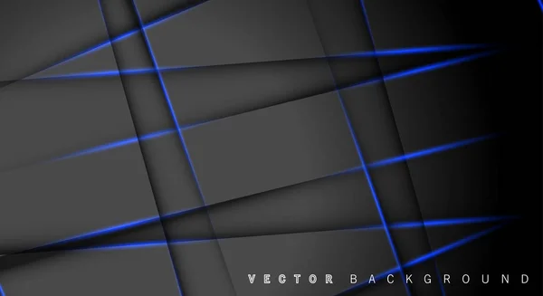 Blå ljus linje skugga mörkgrå lyx bakgrund — Stock vektor