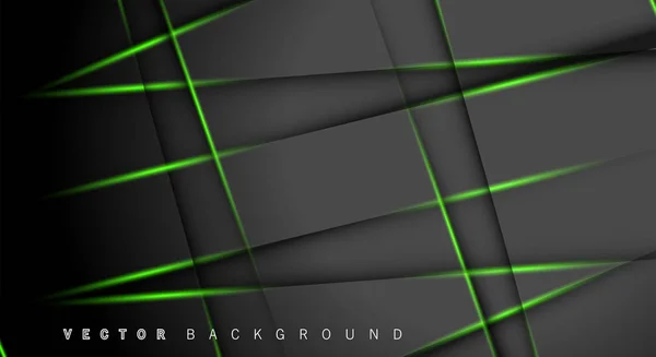 緑色のライトラインシャドウダークグレーの豪華な背景 — ストックベクタ