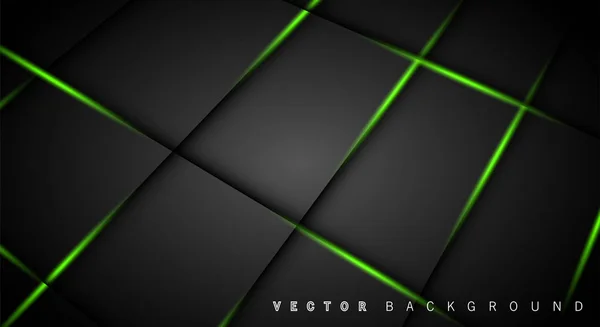 Verde luce linea ombra grigio scuro lusso sfondo — Vettoriale Stock