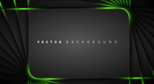Ligne de lumière verte ombre gris foncé fond de luxe — Image vectorielle