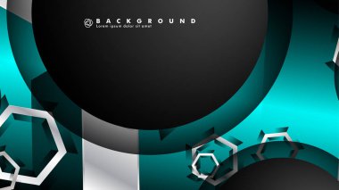 Vektör daire çakışmaları ve arka plan için mavi renk, metin için alan