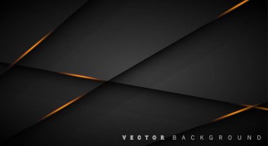 Altın ışık çizgi gölge koyu gri lüks arka plan