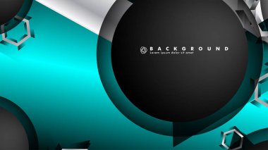 Vektör daire çakışmaları ve arka plan için mavi renk, metin için alan