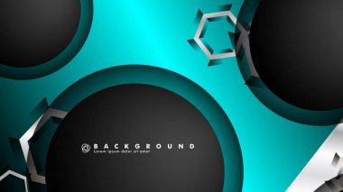 Vektör daire çakışmaları ve arka plan için mavi renk, metin için alan