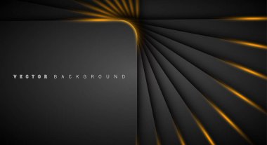 Altın ışık çizgi gölge koyu gri lüks arka plan