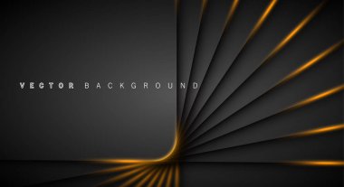 Altın ışık çizgi gölge koyu gri lüks arka plan
