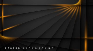 Altın ışık çizgi gölge koyu gri lüks arka plan