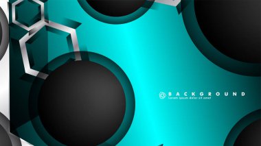 Vektör daire çakışmaları ve arka plan için mavi renk, metin için alan