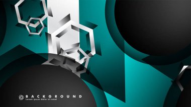 Vektör daire çakışmaları ve arka plan için mavi renk, metin için alan