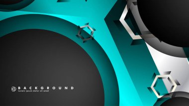 Vektör daire çakışmaları ve arka plan için mavi renk, metin için alan