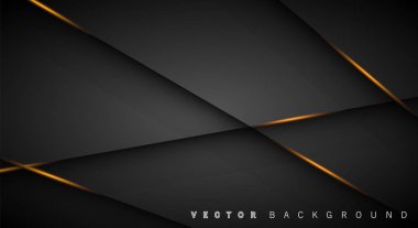 Altın ışık çizgi gölge koyu gri lüks arka plan