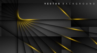 Altın ışık çizgi gölge koyu gri lüks arka plan