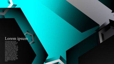 Vektör altıgen örtüşmeleri ve arka plan için açık mavi renk, metin için alan