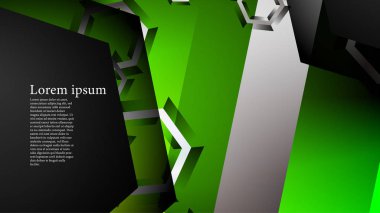 Altıgen çakışan desenli soyut vektör arka planı. Herhangi bir arka plan için vektör çizimi. renk yeşil