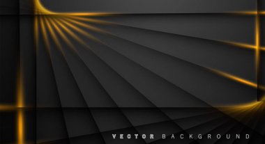 Altın ışık çizgi gölge koyu gri lüks arka plan