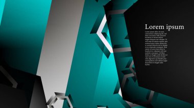 Vektör altıgen örtüşmeleri ve arka plan için açık mavi renk, metin için alan