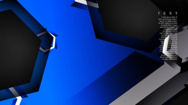 Vektör altıgen örtüşmeleri ve arka plan için mavi renk, metin için alan