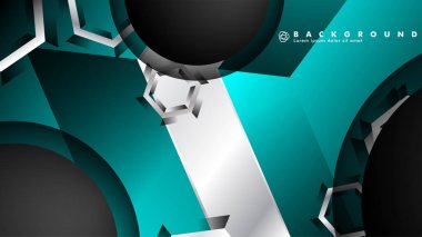 Vektör daire çakışmaları ve arka plan için mavi renk, metin için alan