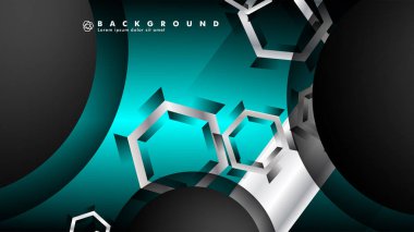 Vektör daire çakışmaları ve arka plan için mavi renk, metin için alan