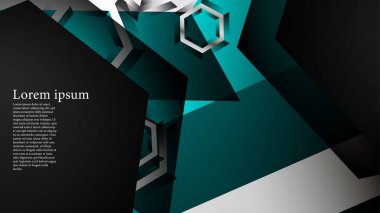 Vektör altıgen örtüşmeleri ve arka plan için açık mavi renk, metin için alan