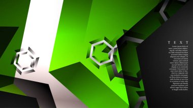 Altıgen çakışan desenli soyut vektör arka planı. Herhangi bir arka plan için vektör çizimi. renk yeşil